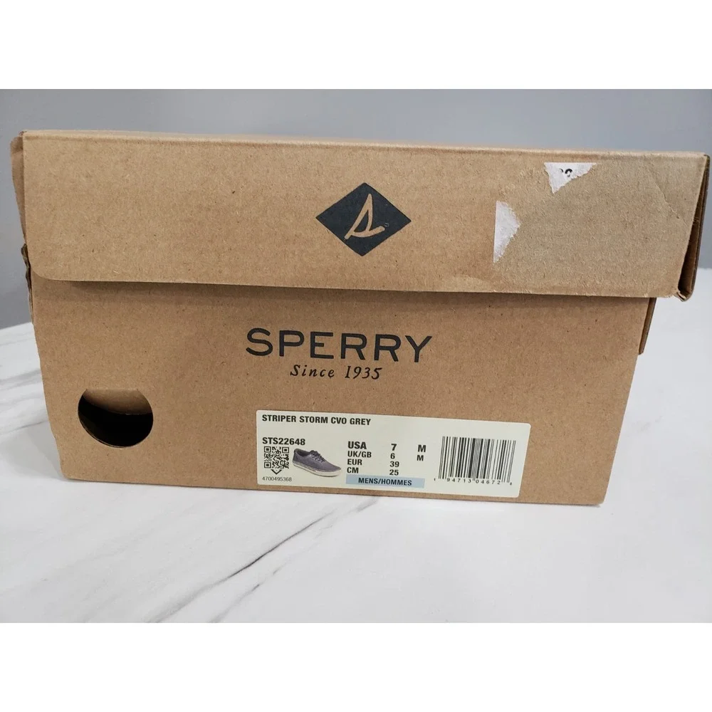 NEW SIZE 7‎ Sperry Men's Striper Storm CVO Gray Sneakers Boat Shoes Old Money